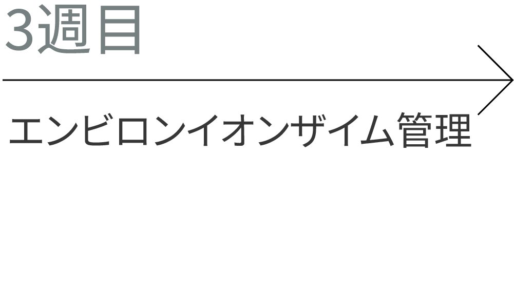 3週目。エンビロンイオンザイム管理