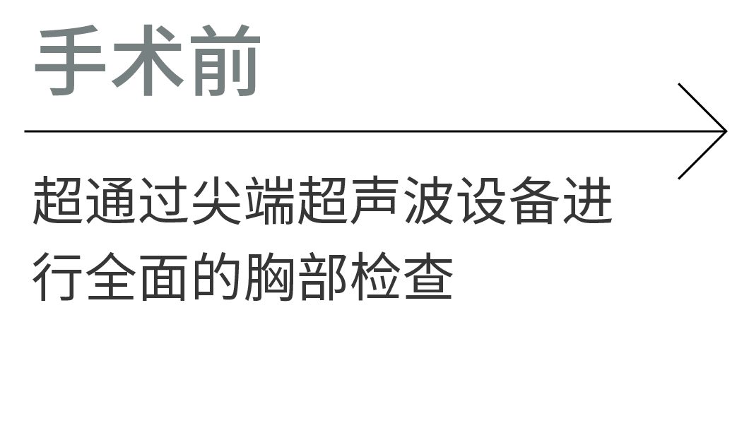 手术前：通过尖端超声波设备进行全面的胸部检查