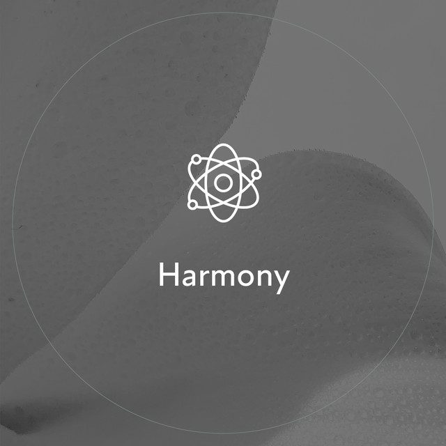 Harmony — texture photo with an atom icon