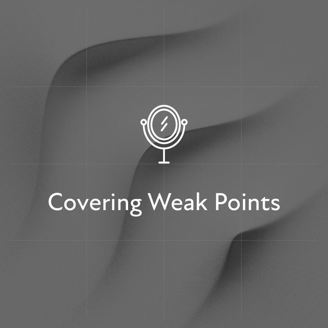 Covering Weak Points — texture photo with a hand-mirror icon