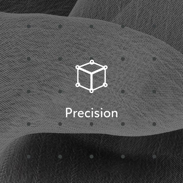 Precision — texture photo with a cube icon