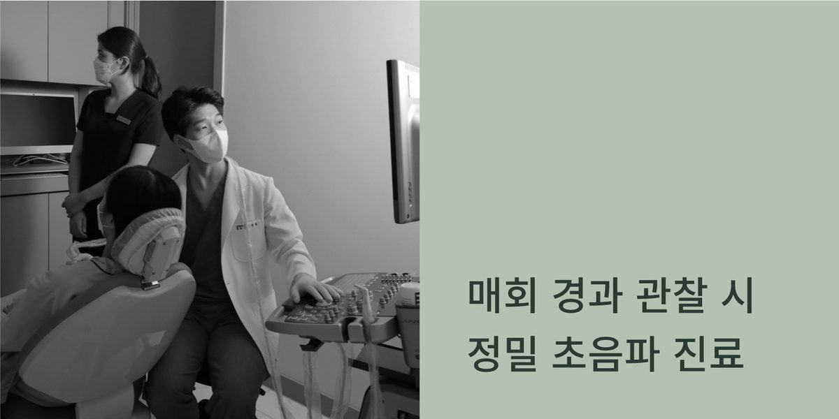 애프터케어 장면 2: 매회 경과 관찰 시 정밀 초음파 진료