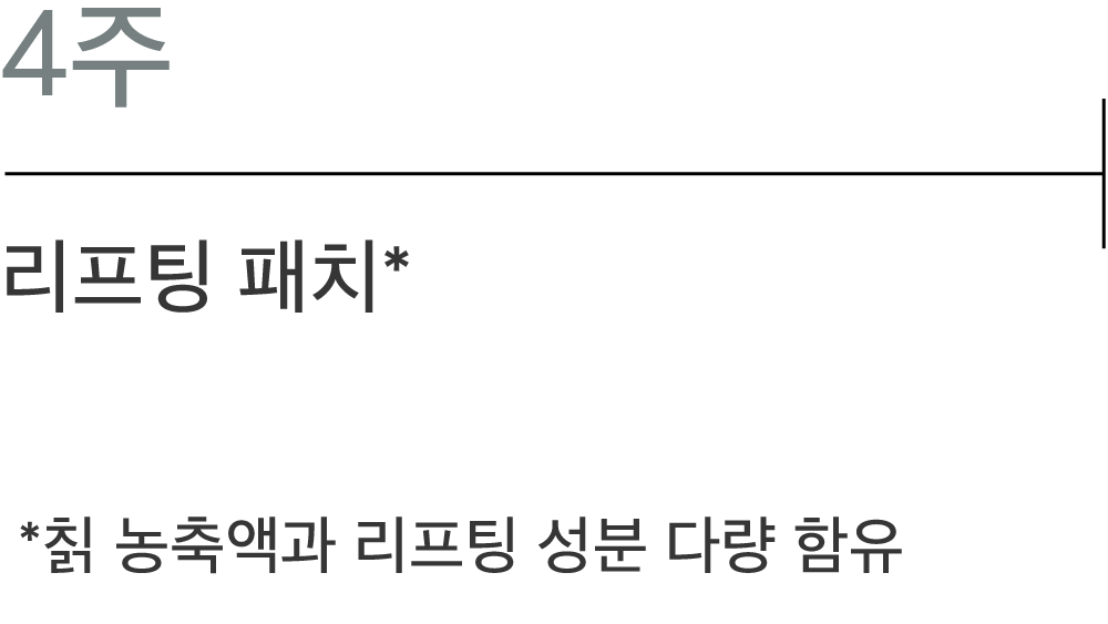 4주. 리프팅 패치. *칡 농축액과 리프팅 성분 다량 함유