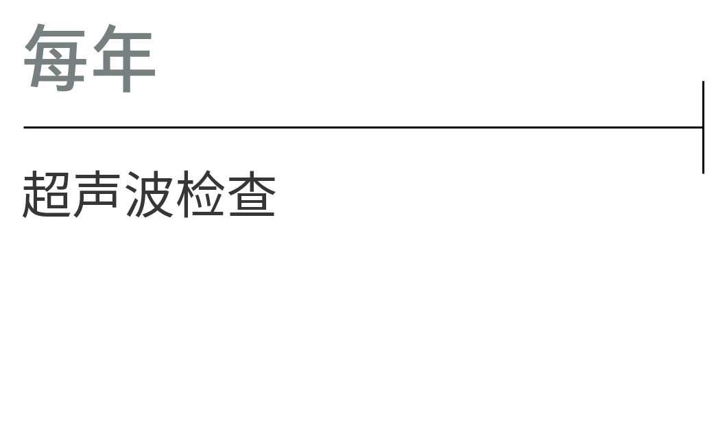 每年：超声波检查