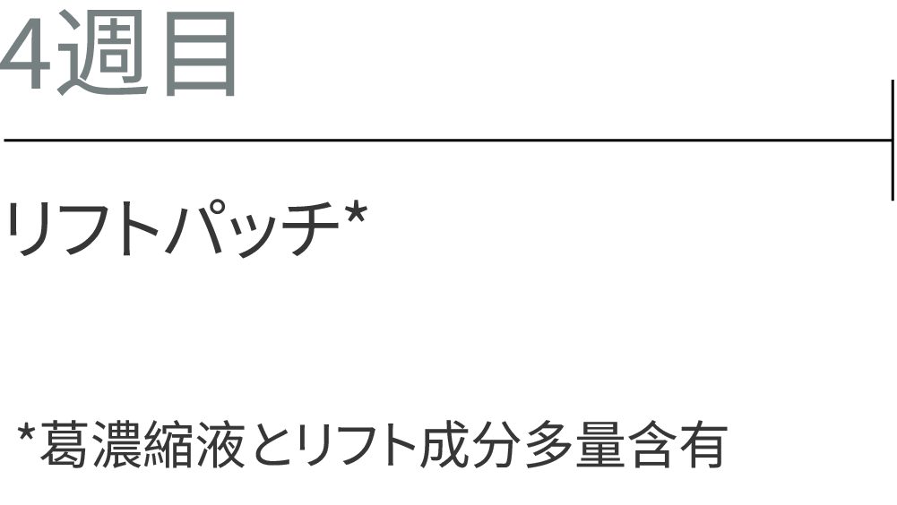 4週目。リフトパッチ。*葛濃縮液とリフト成分多量含有