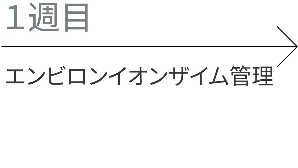 1週目。エンビロンイオンザイム管理