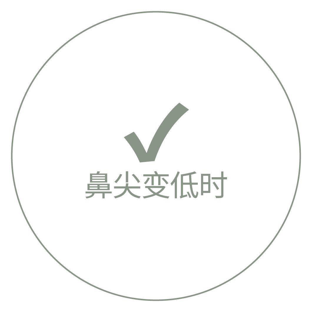 鼻尖变低时