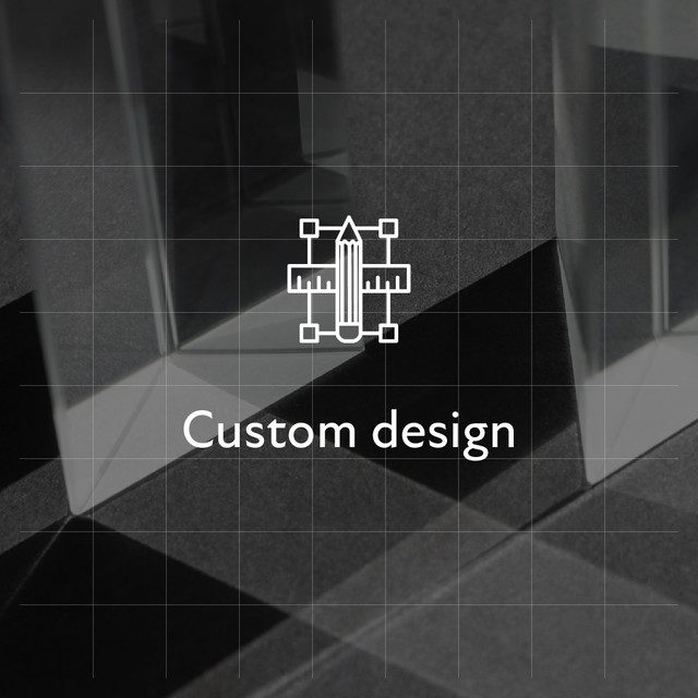 Custom design — texture photo with a drafting-tools icon