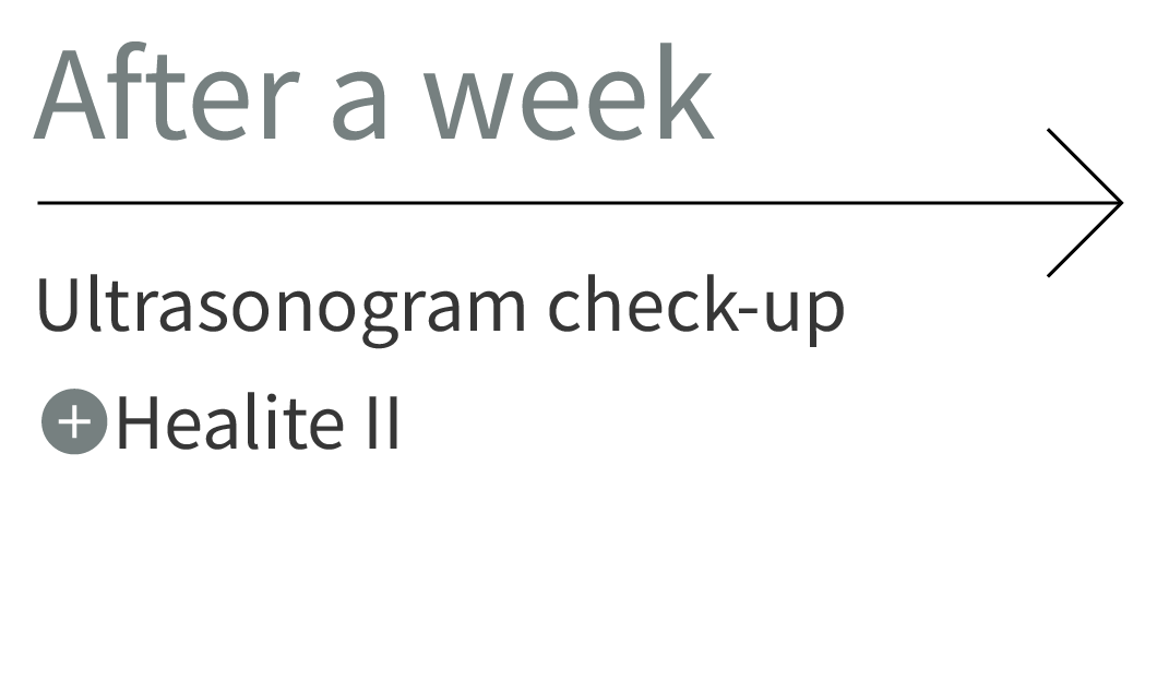 After a week: Ultrasonogram check-up, Healite II