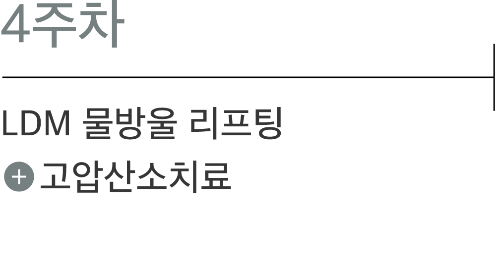 4주차. LDM 물방울 리프팅 + 고압산소치료